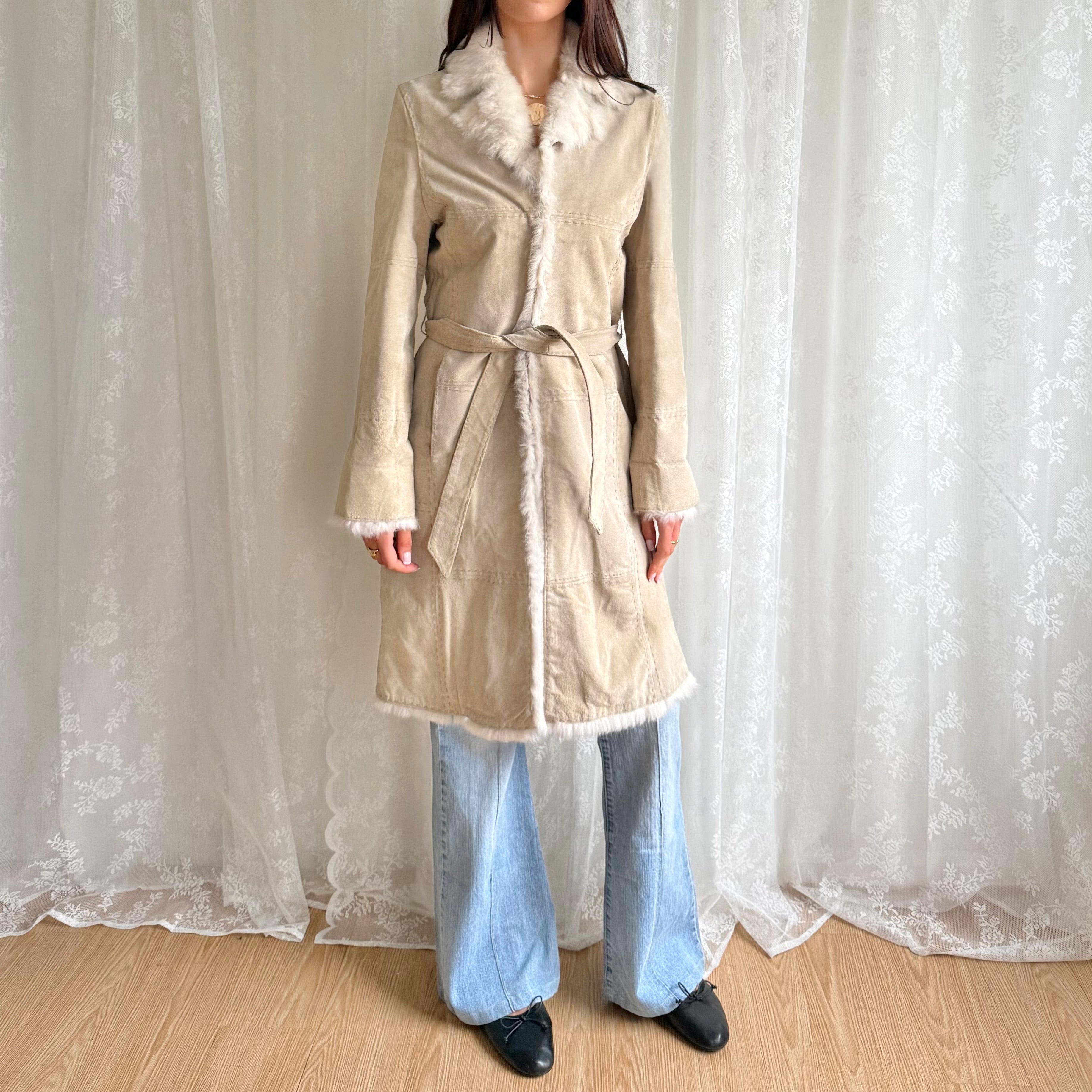 Genuine Suede & Fur Afghan Jacket - Size L