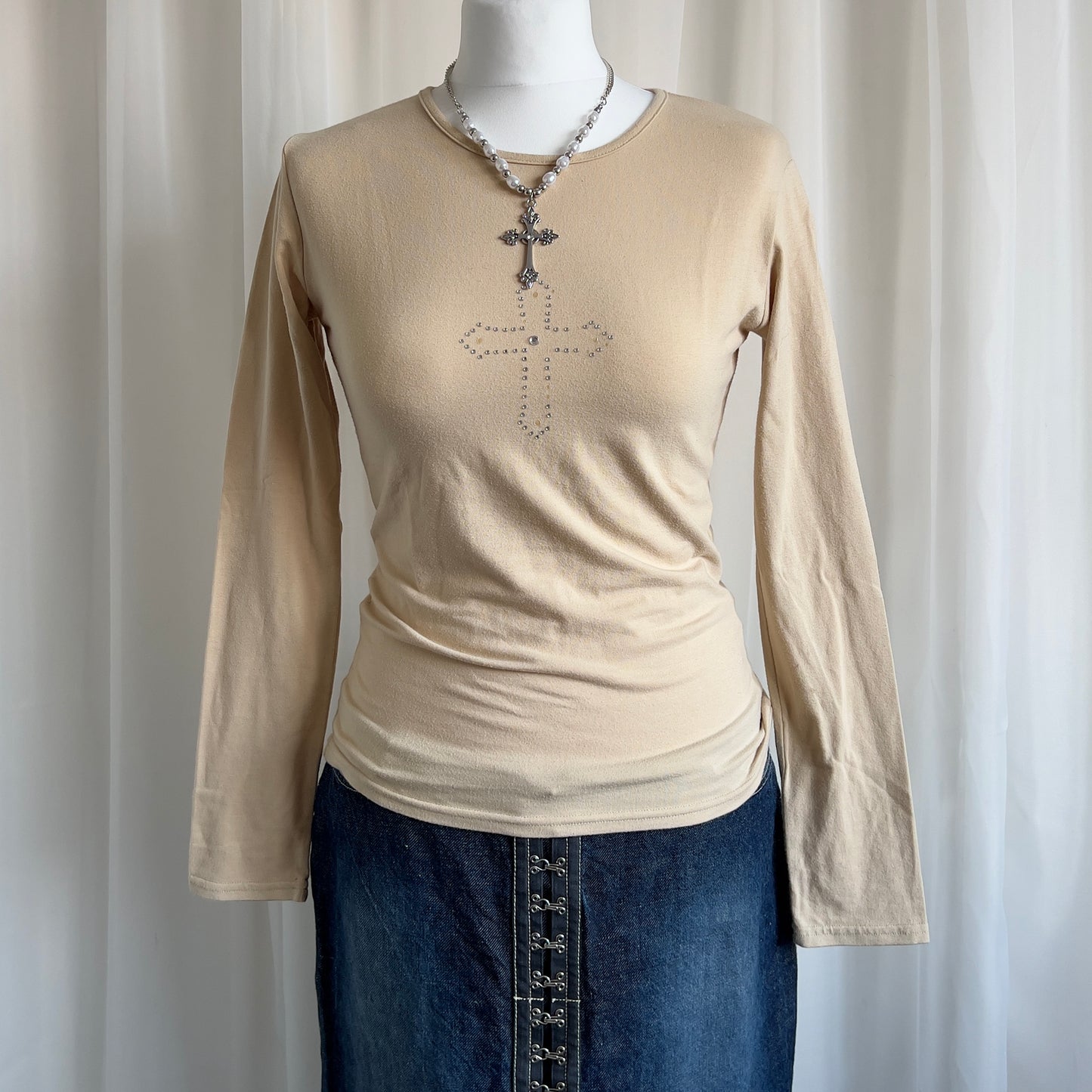 00s Rhinestone Cross Top - Size S