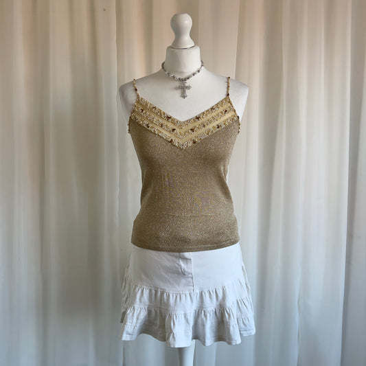 90s Glitter Beaded Cami - Size S