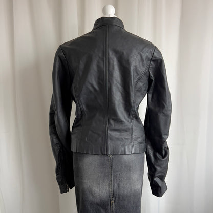 00s Genuine Leather Double Zip Jacket - Size L