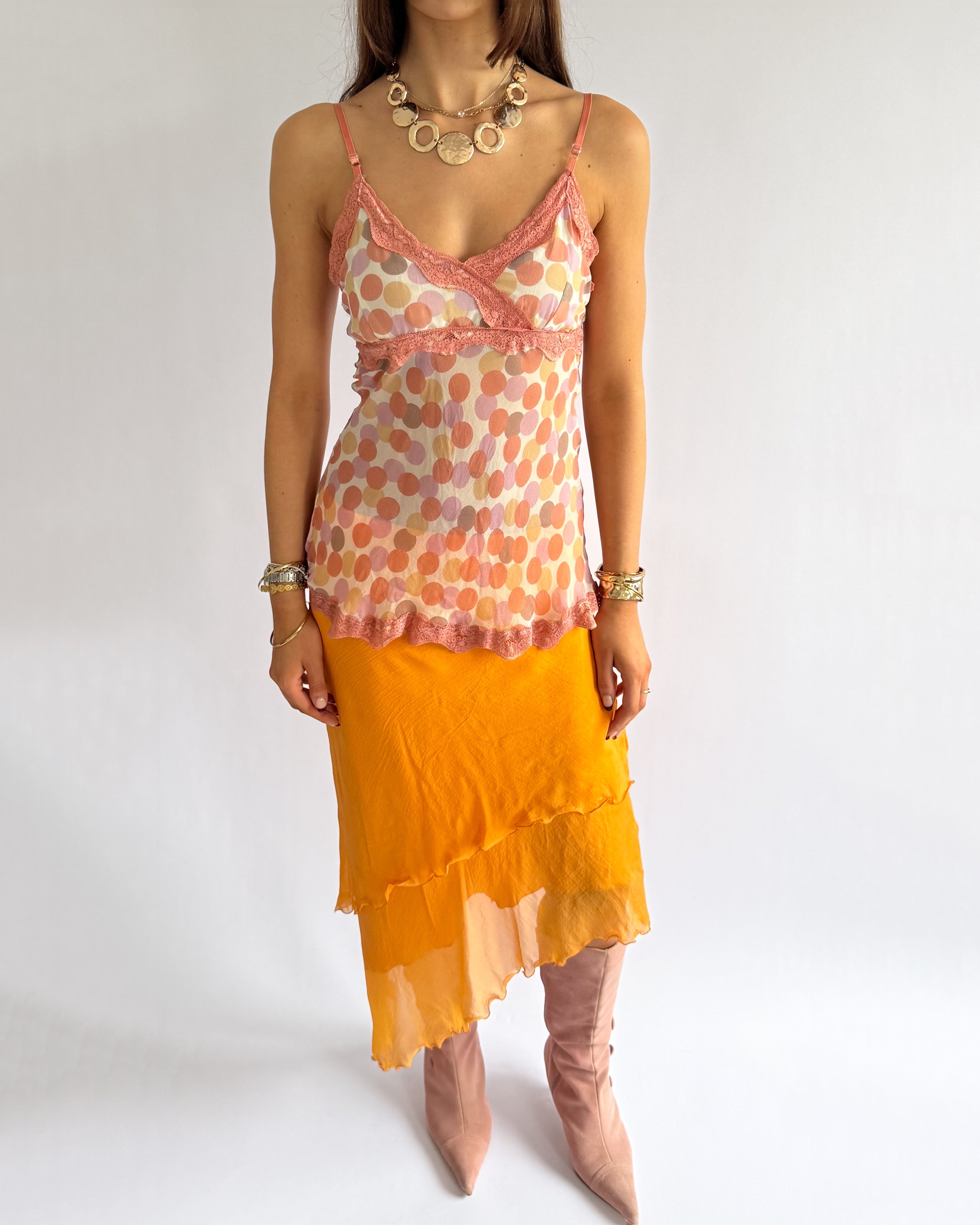 100% Silk Asymmetric Skirt - Size L