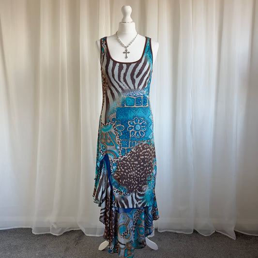 90s Asymmetric Maxi Dress - Size XL