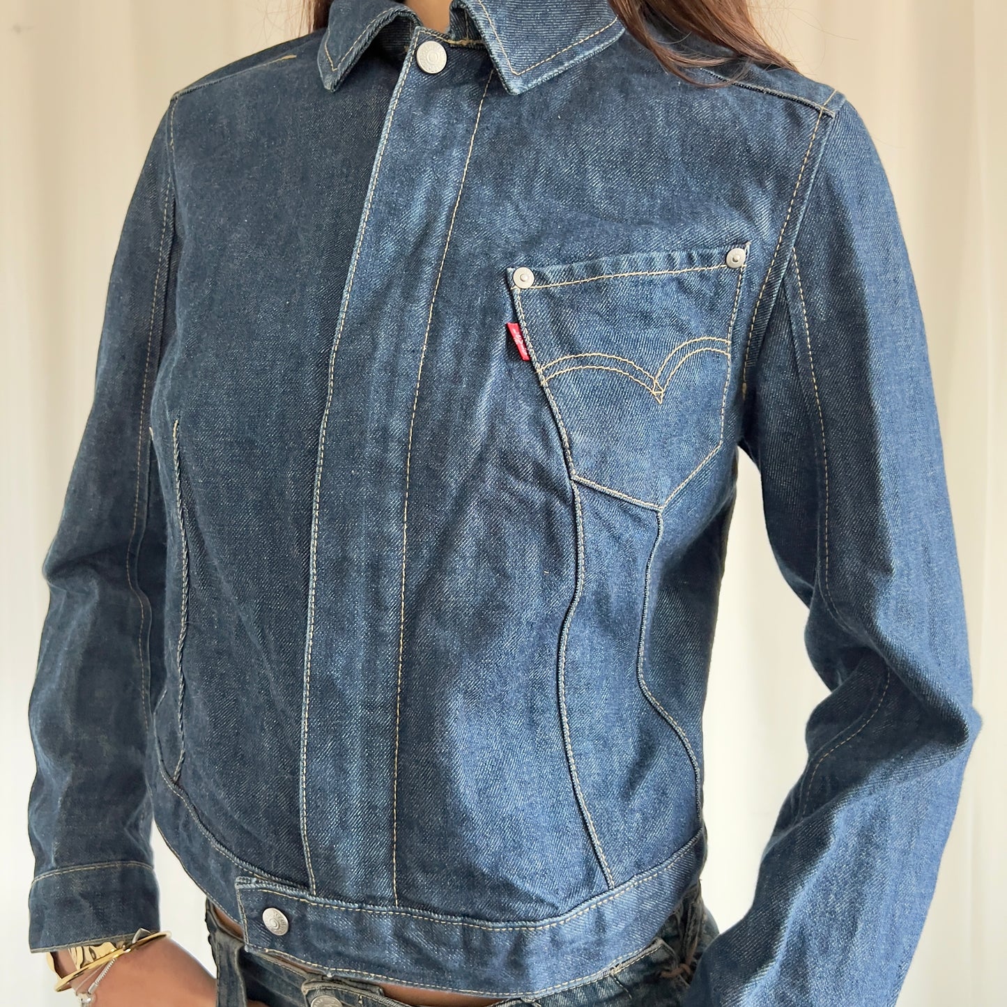 00s Levi's Denim Zip Up Jacket - Size S