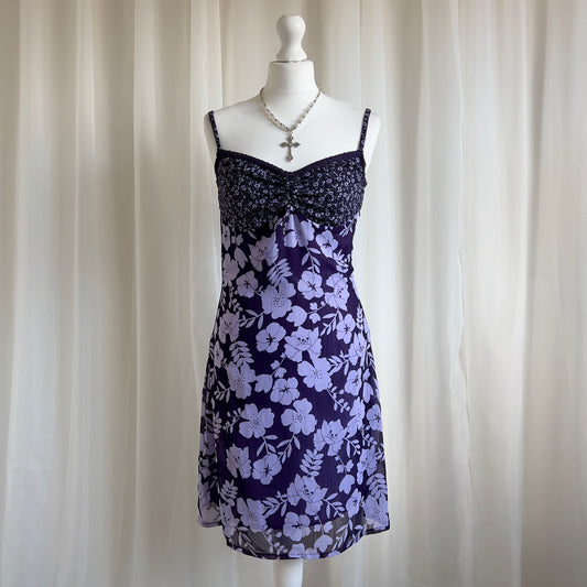 00s Floral Mini Dress - Size S