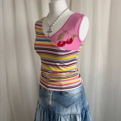 00s Cherry Crop Top - Size S