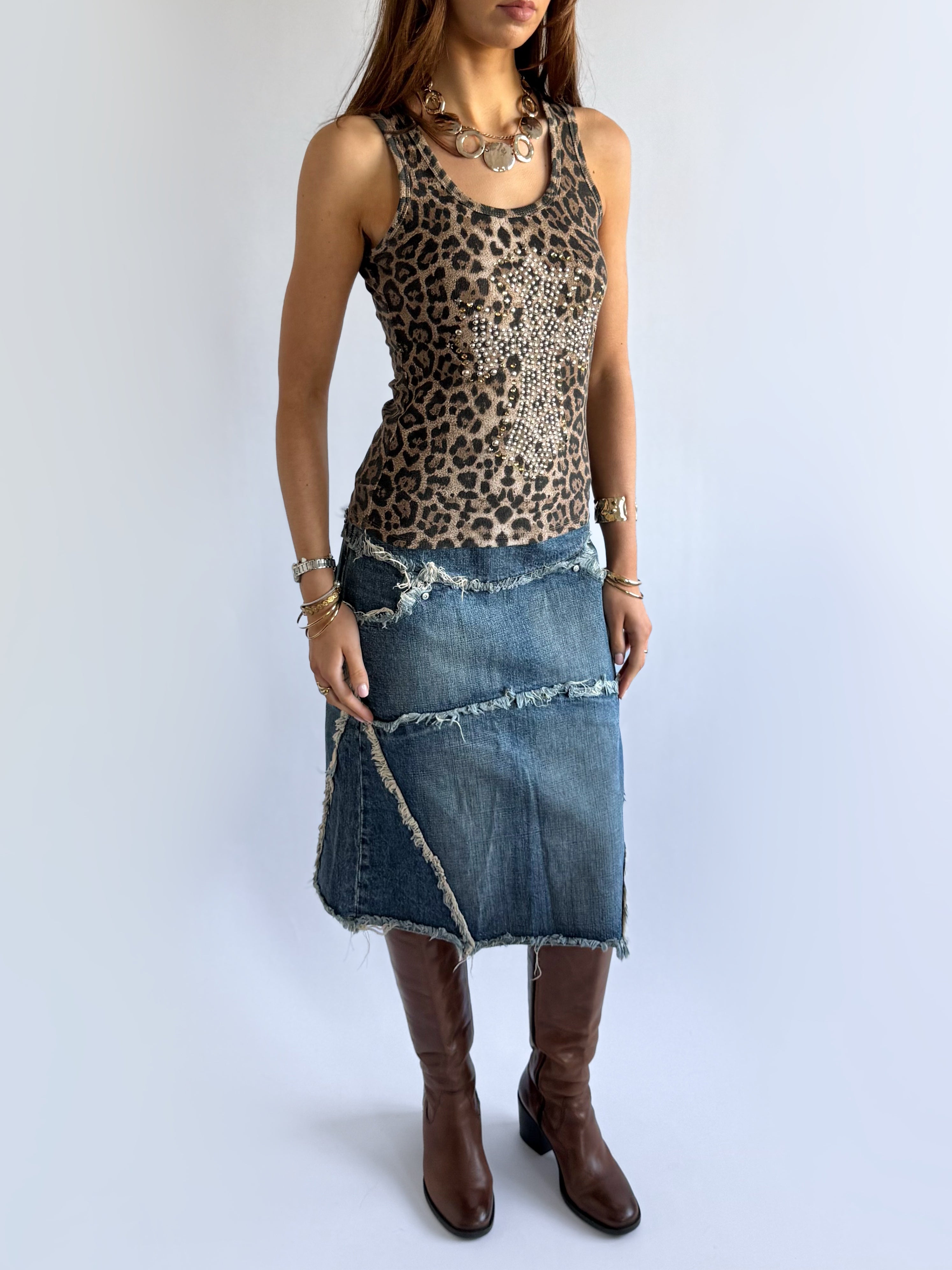 Leopard Studded Cami - Size S