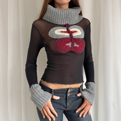 90s Mesh & Knit Jumper - Size S