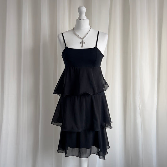 90s Ruffle Layered Mini Dress - Size S