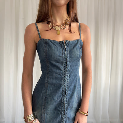 90s Miss Sixty Denim Midi Dress - Size L