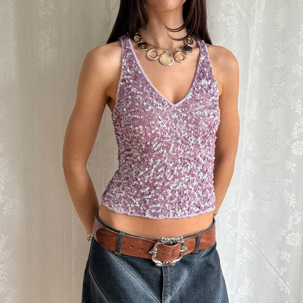 Sequin Beaded Cami - Size S