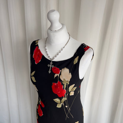 90s Floral Midi Dress - Size S