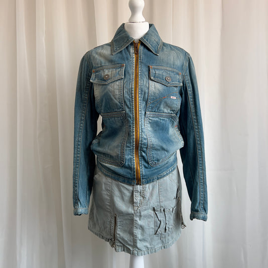 00s Denim Zip Up Jacket - Size XS