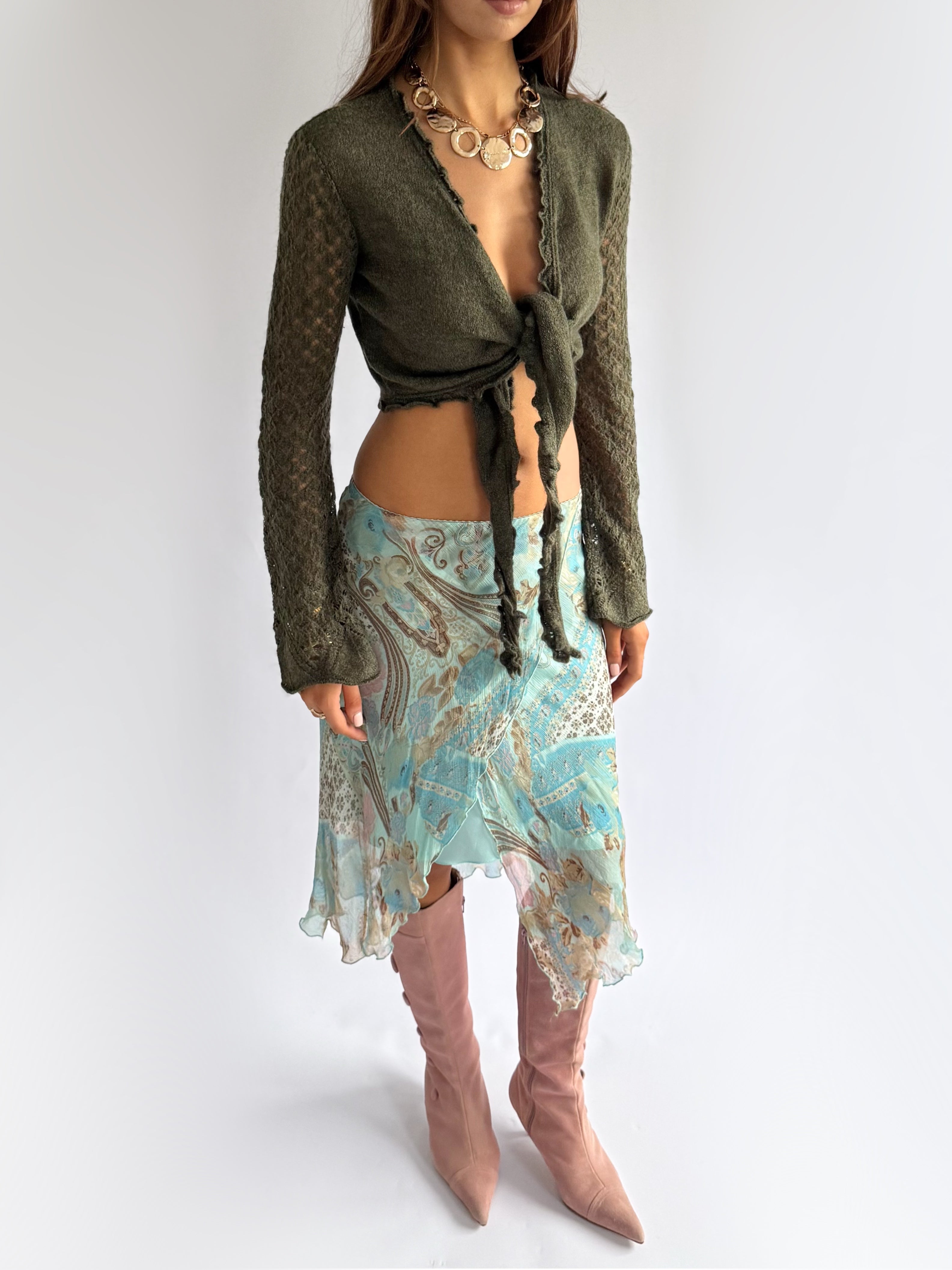 Mohair Tie Cardigan - Size M