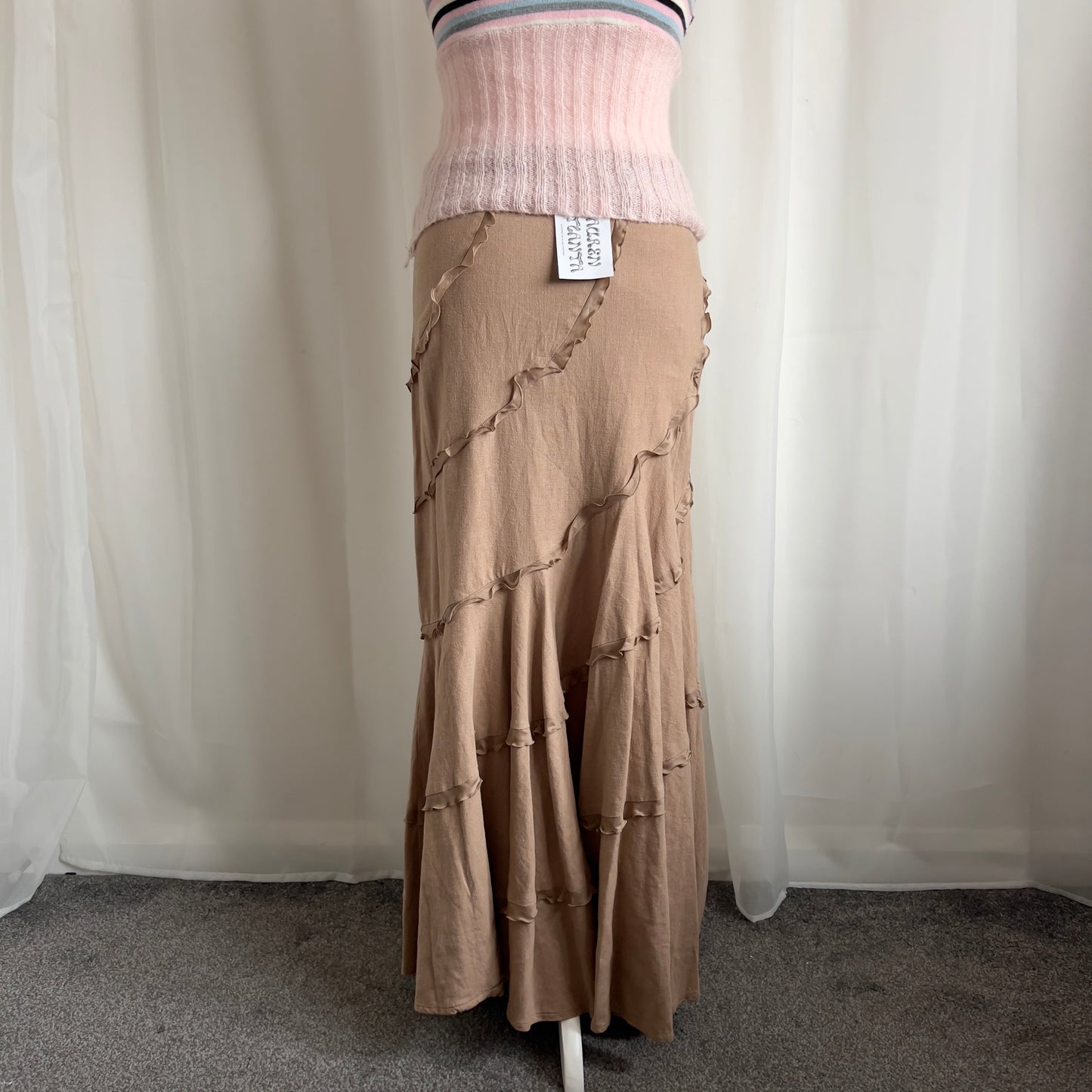 90s Ruffle Maxi Skirt - Size S