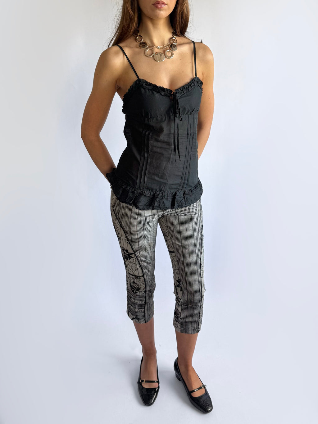 Ruffle Cotton Cami - Size S