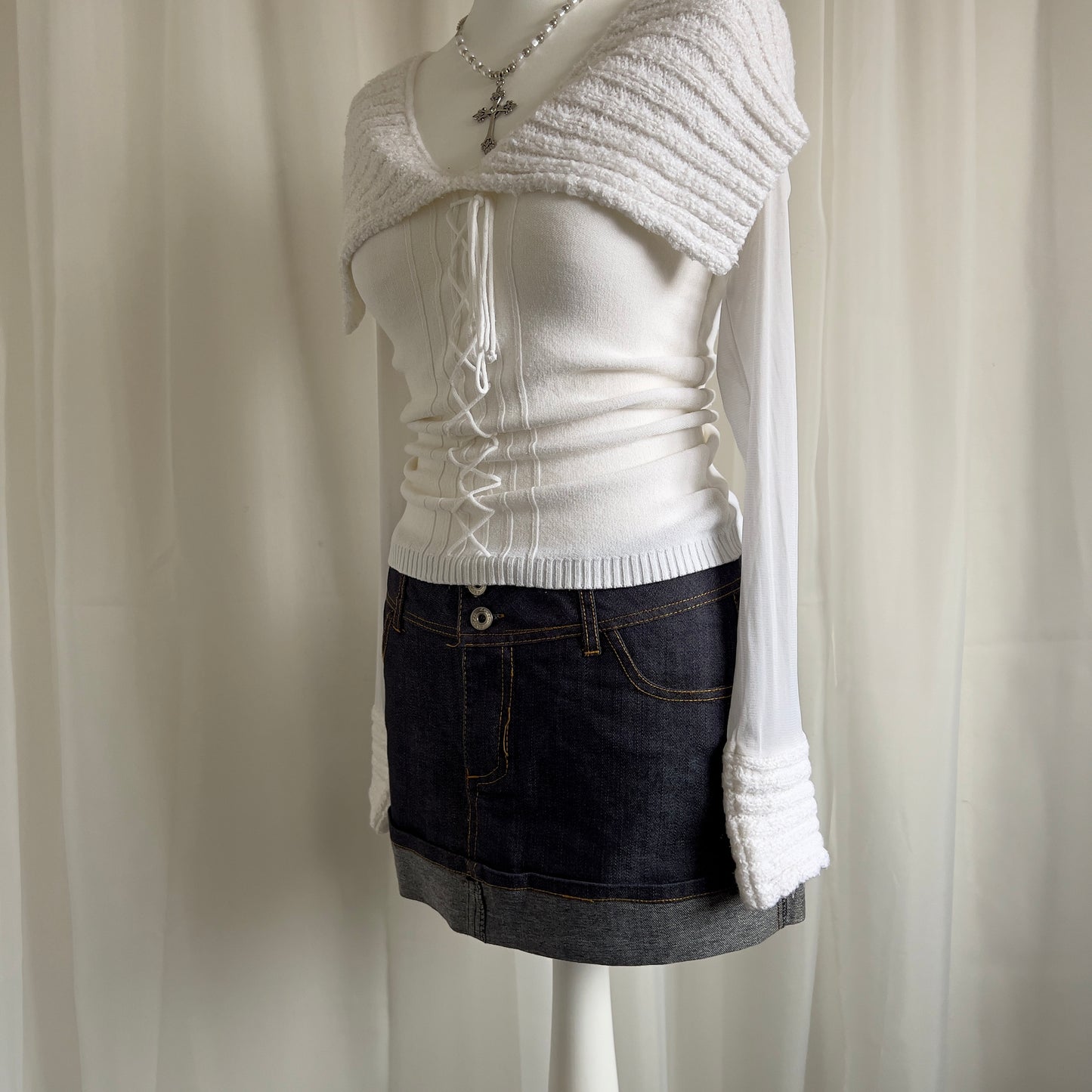 00s Denim Micro Mini Skirt - Size M