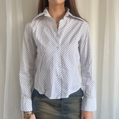 90s Pinstripe Shirt - Size S