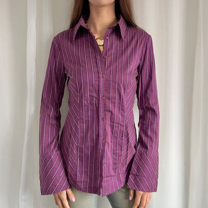 90s Pinstripe Shirt - Size L