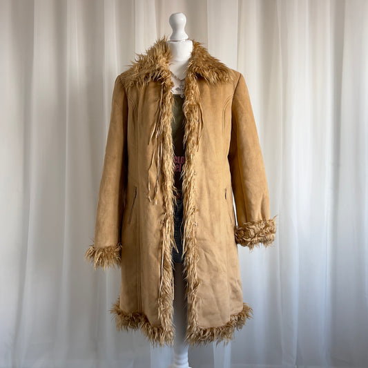 00s Faux Fur Afghan Jacket - Size L