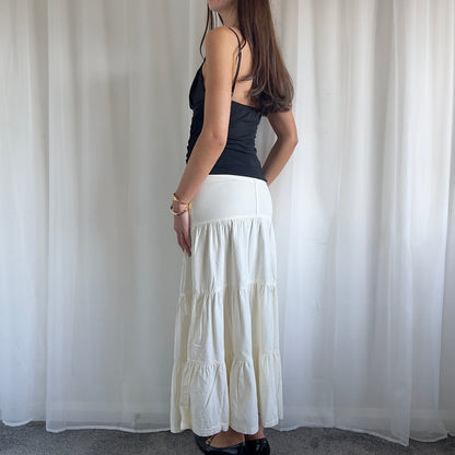 90s Tiered Maxi Skirt - Size S