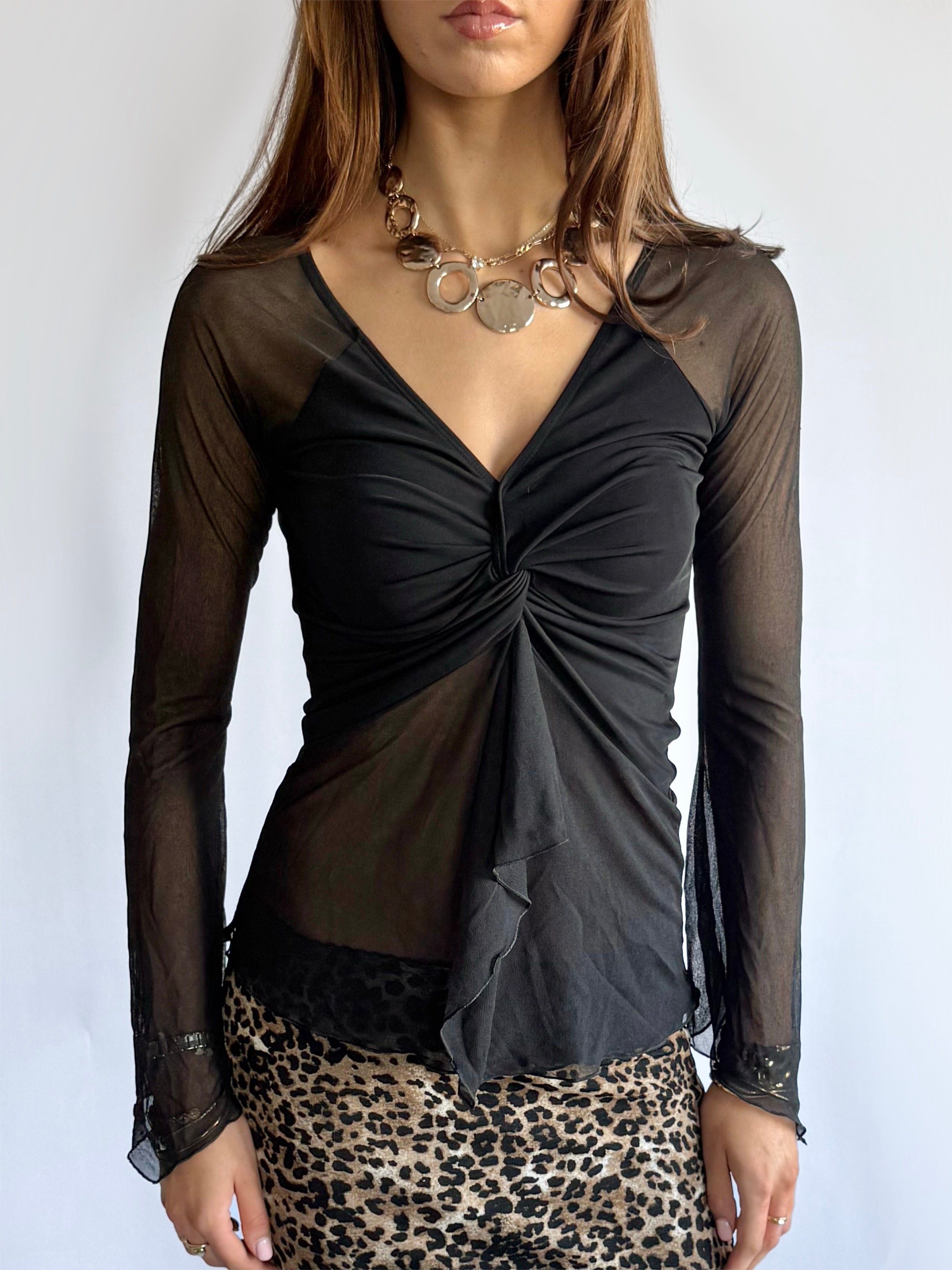 Flared Mesh Top - Size M