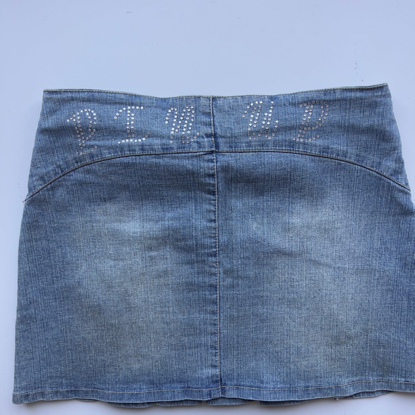 00s Buckle Denim Pleated Mini Skirt - Size S