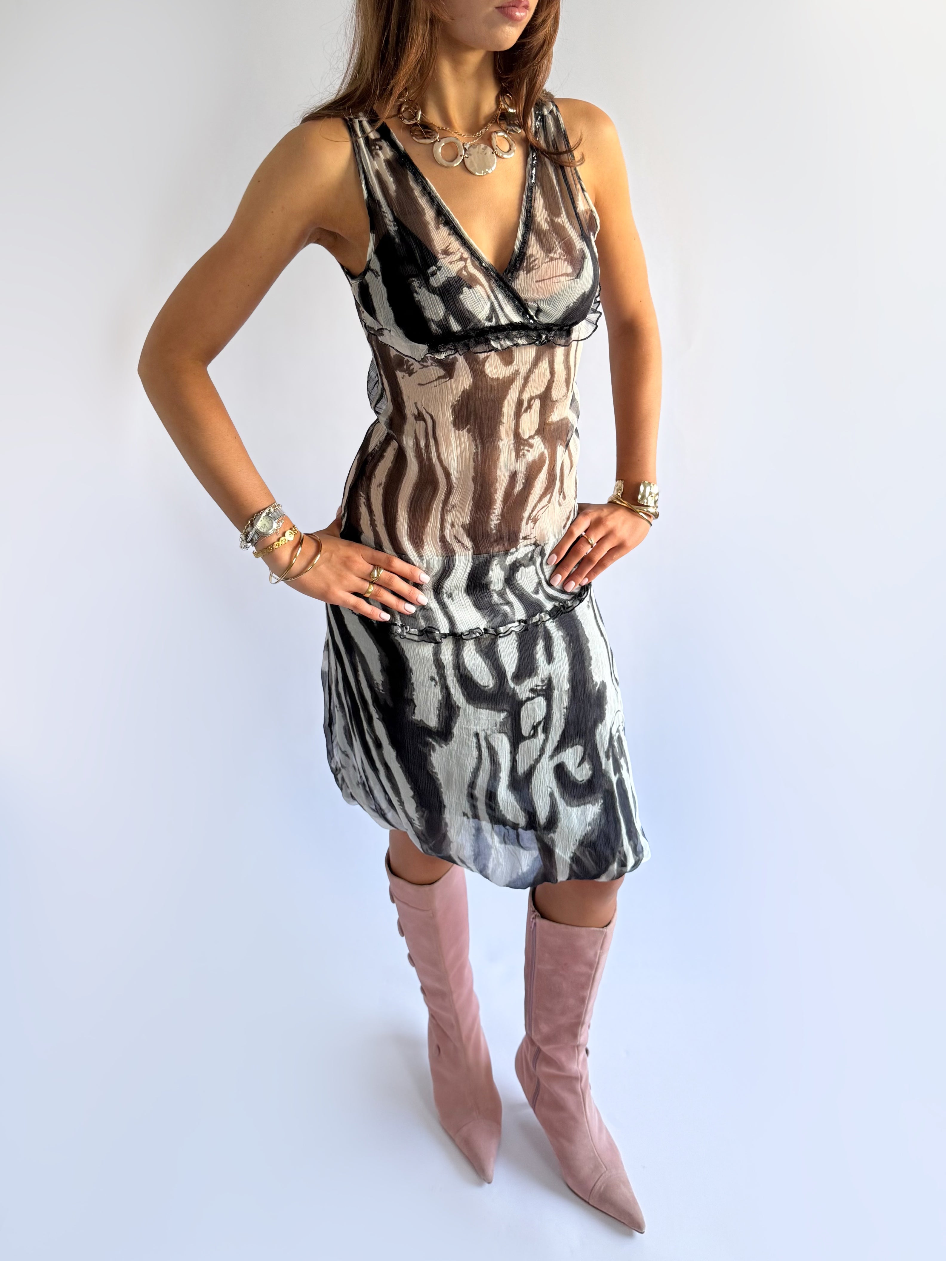 100% Silk Cami & Skirt Set - Size M