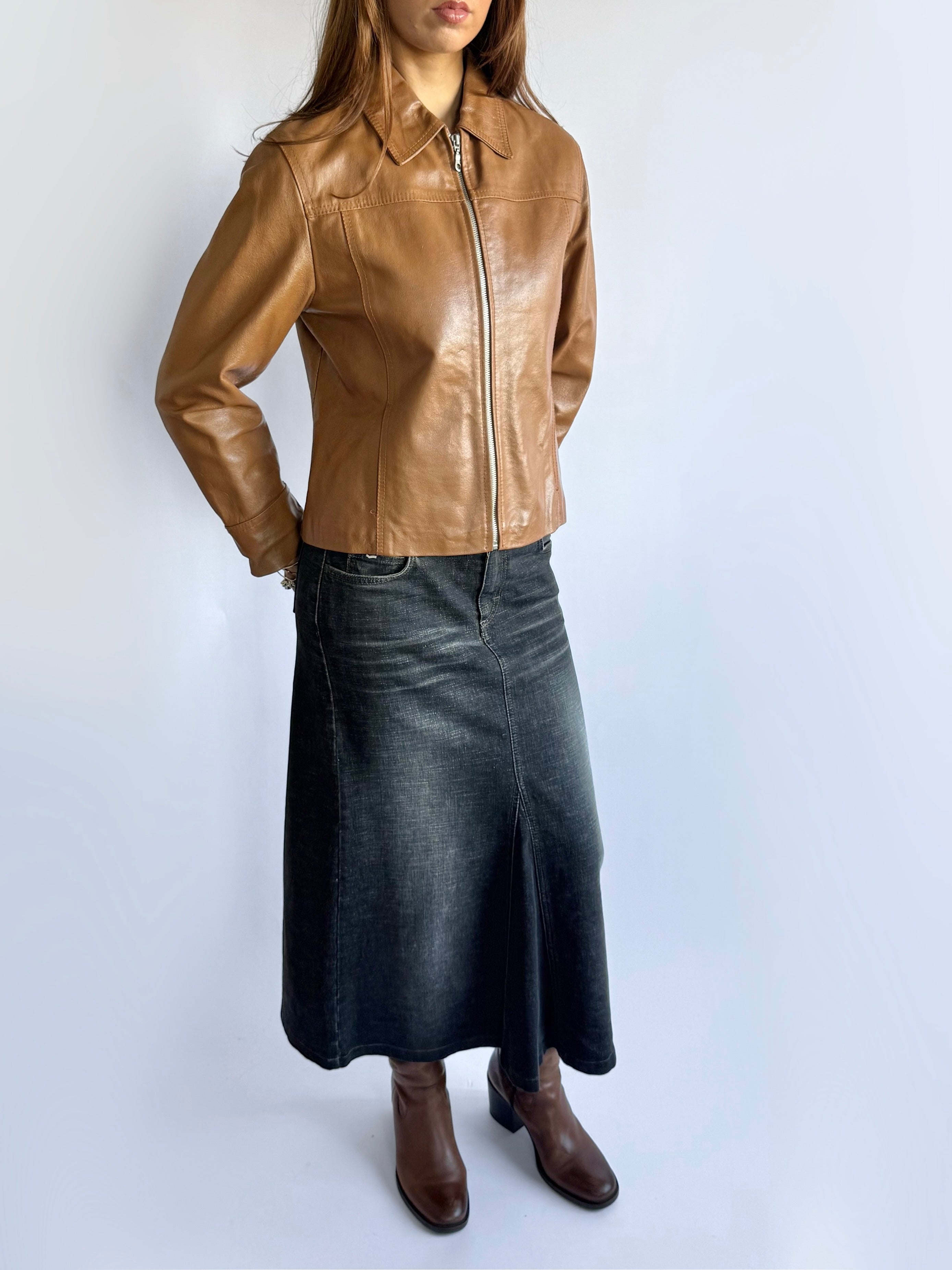 Denim Midi Skirt - Size S