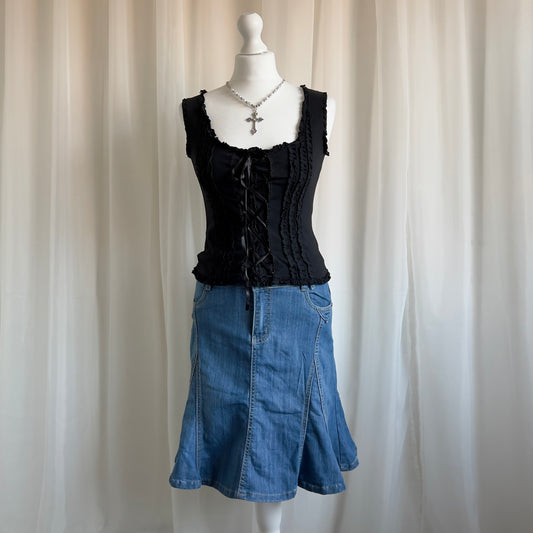 00s Denim Midi Skirt - Size M