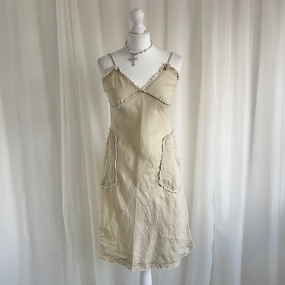 00s Linen Midi Dress - Size S