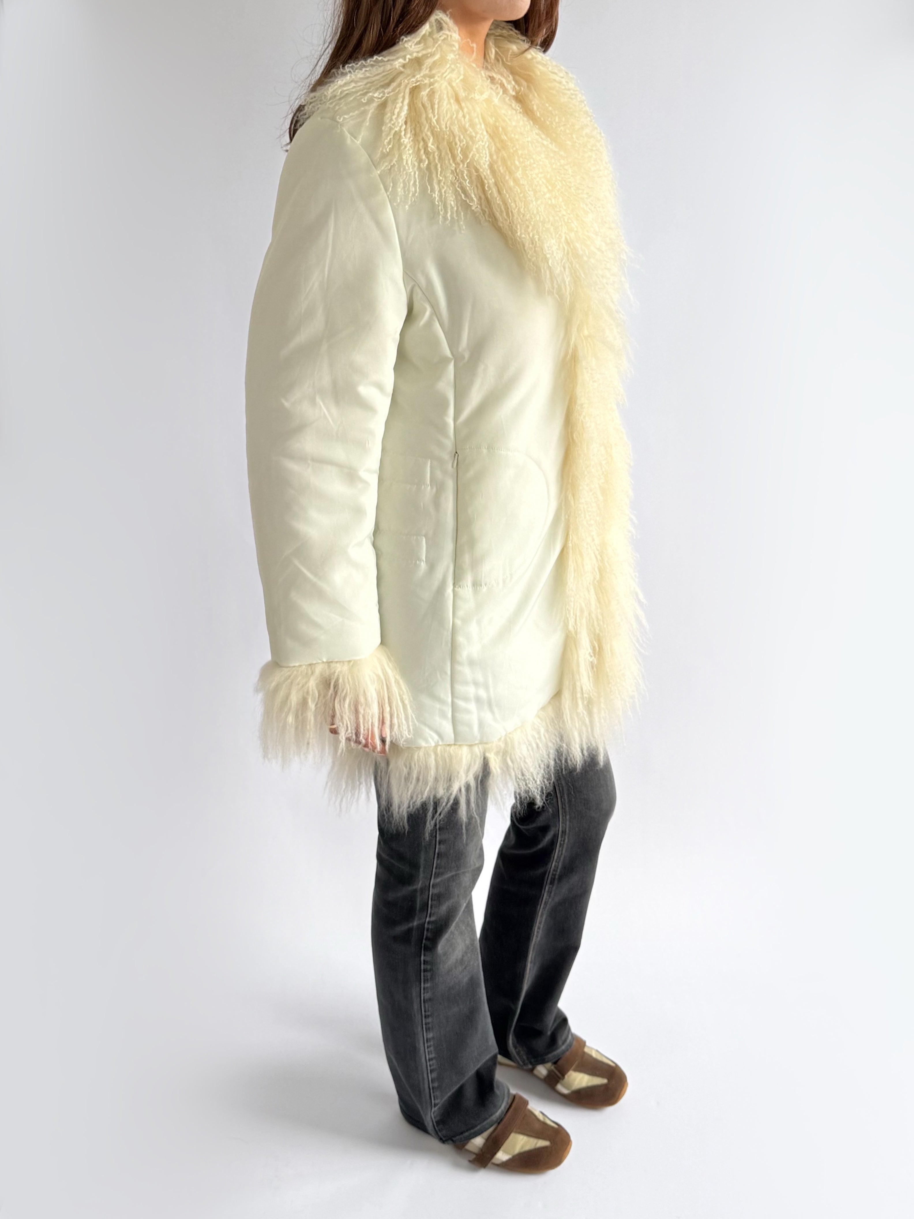 Mongolian Fur Puffer Afghan Coat - Size L