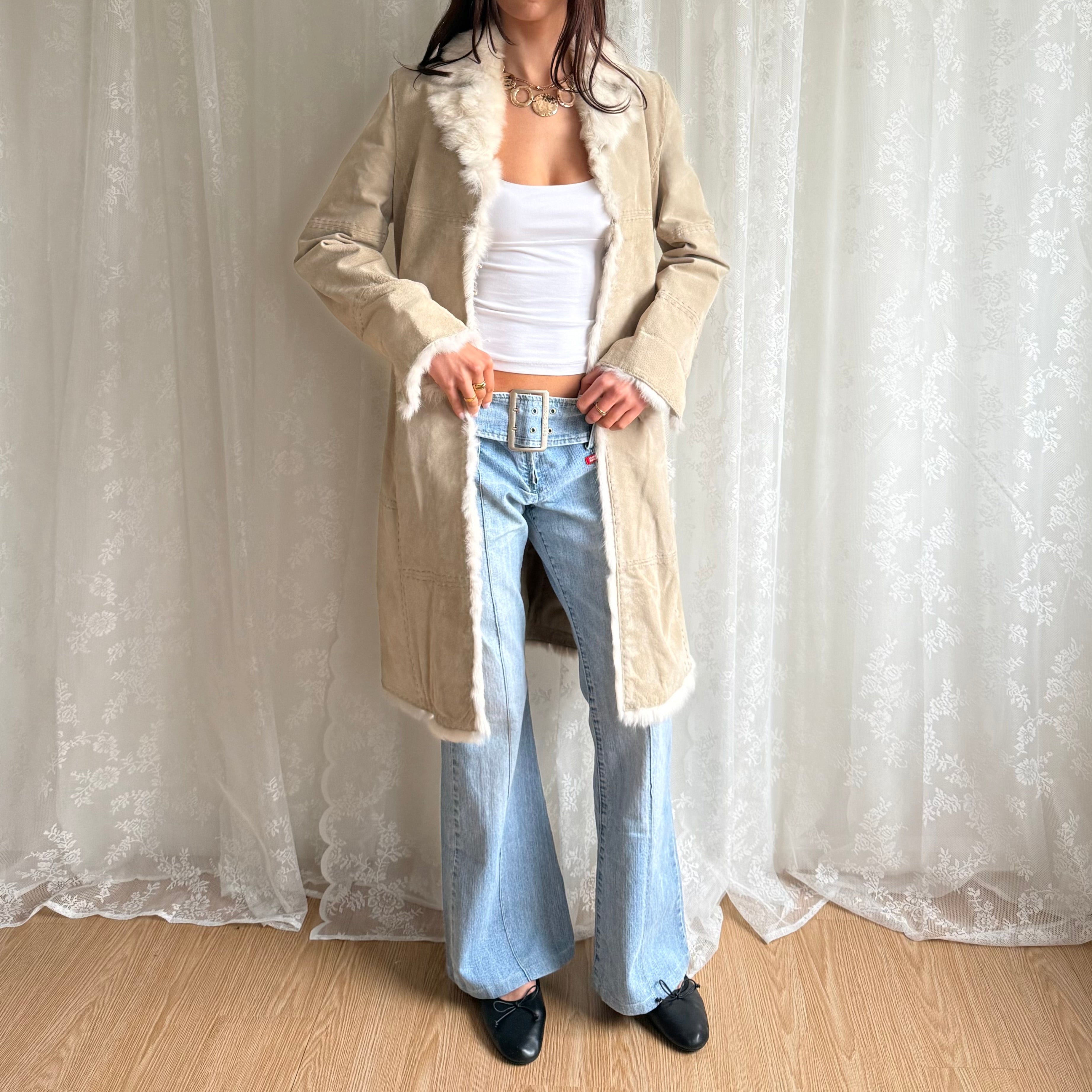 Genuine Suede & Fur Afghan Jacket - Size L