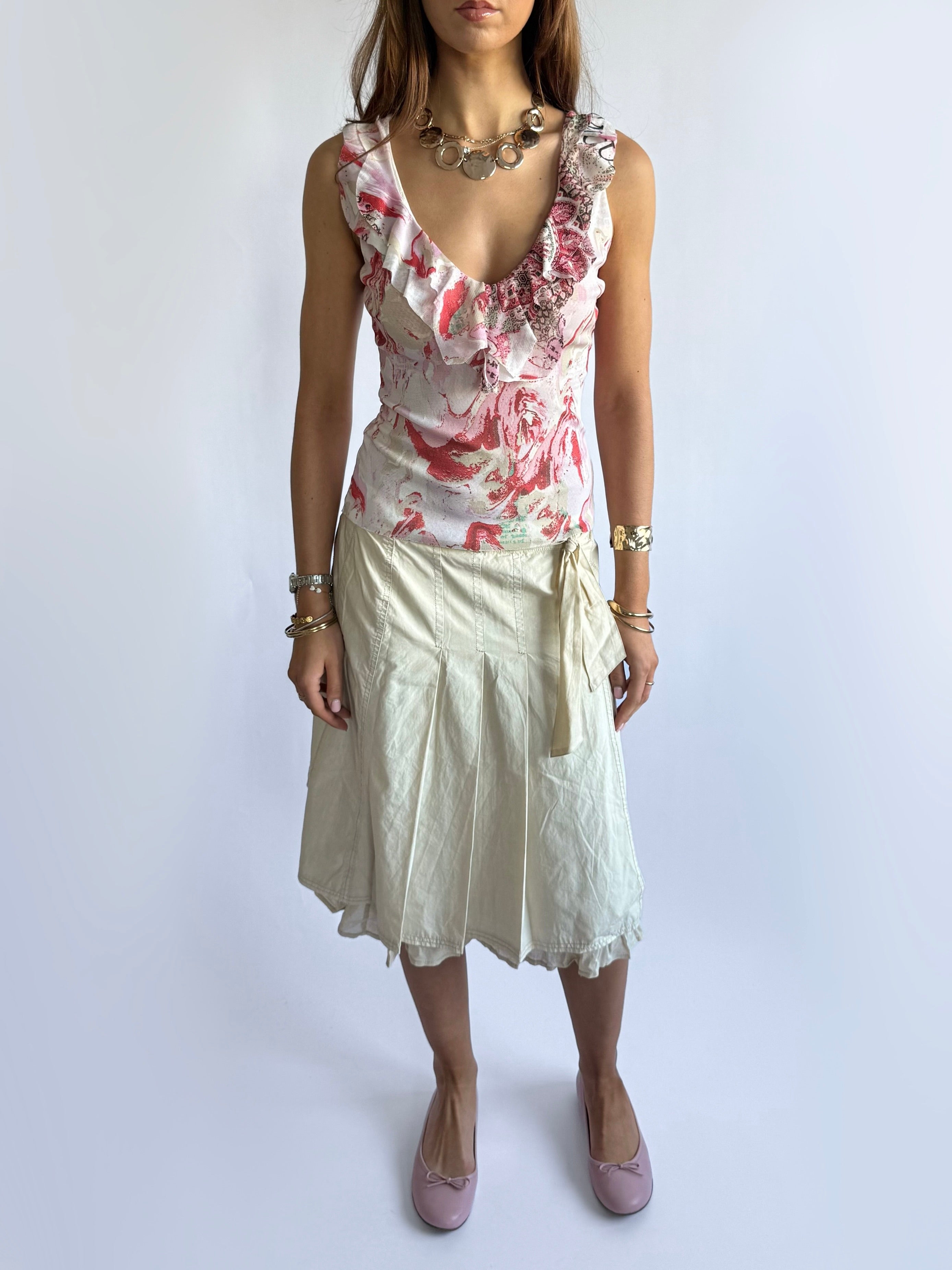 Pleated Midi Skirt - Size S