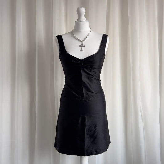 90s Silk Ruched Mini Dress - Size XS