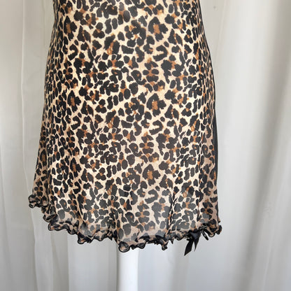 90s Leopard Mesh Babydoll Cami - Size L