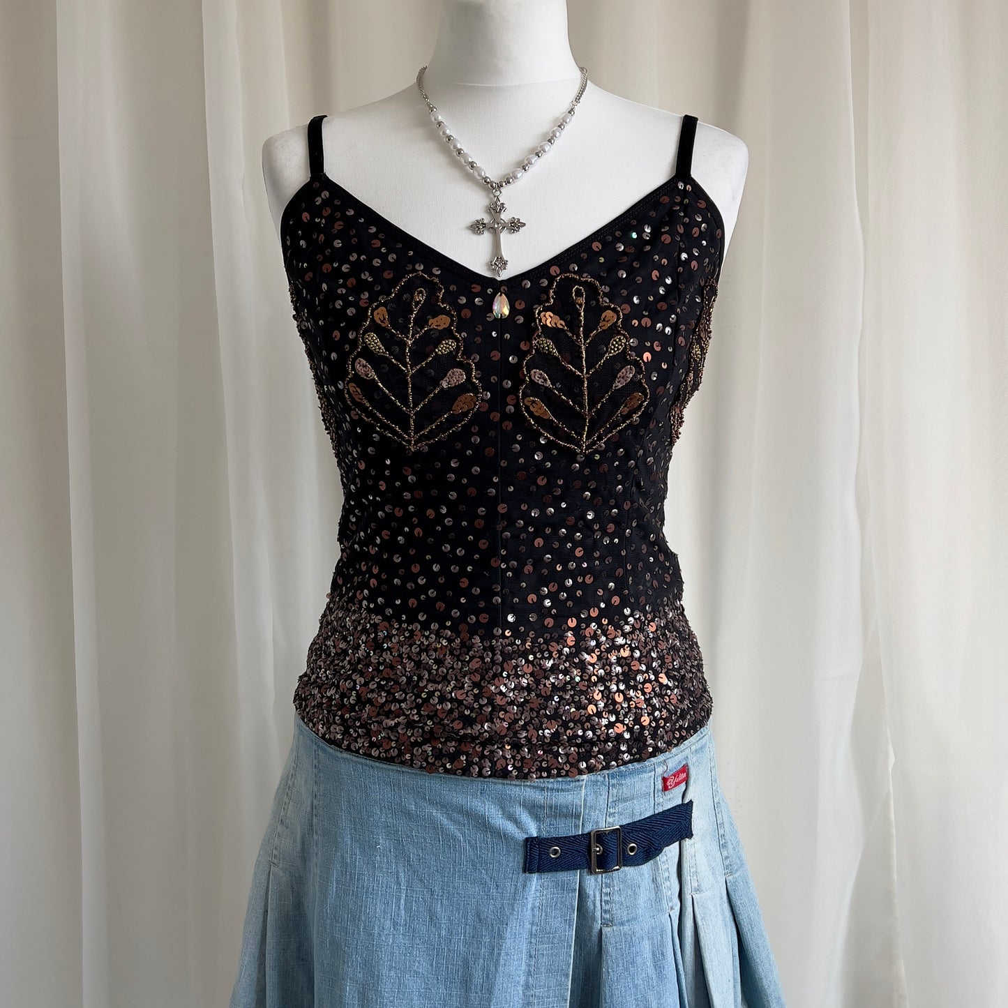 00s Beaded Sequin Cami - Size M