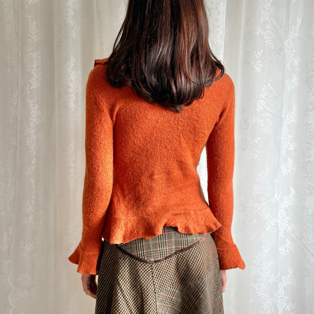 Angora Knit Tie Cardigan - Size M