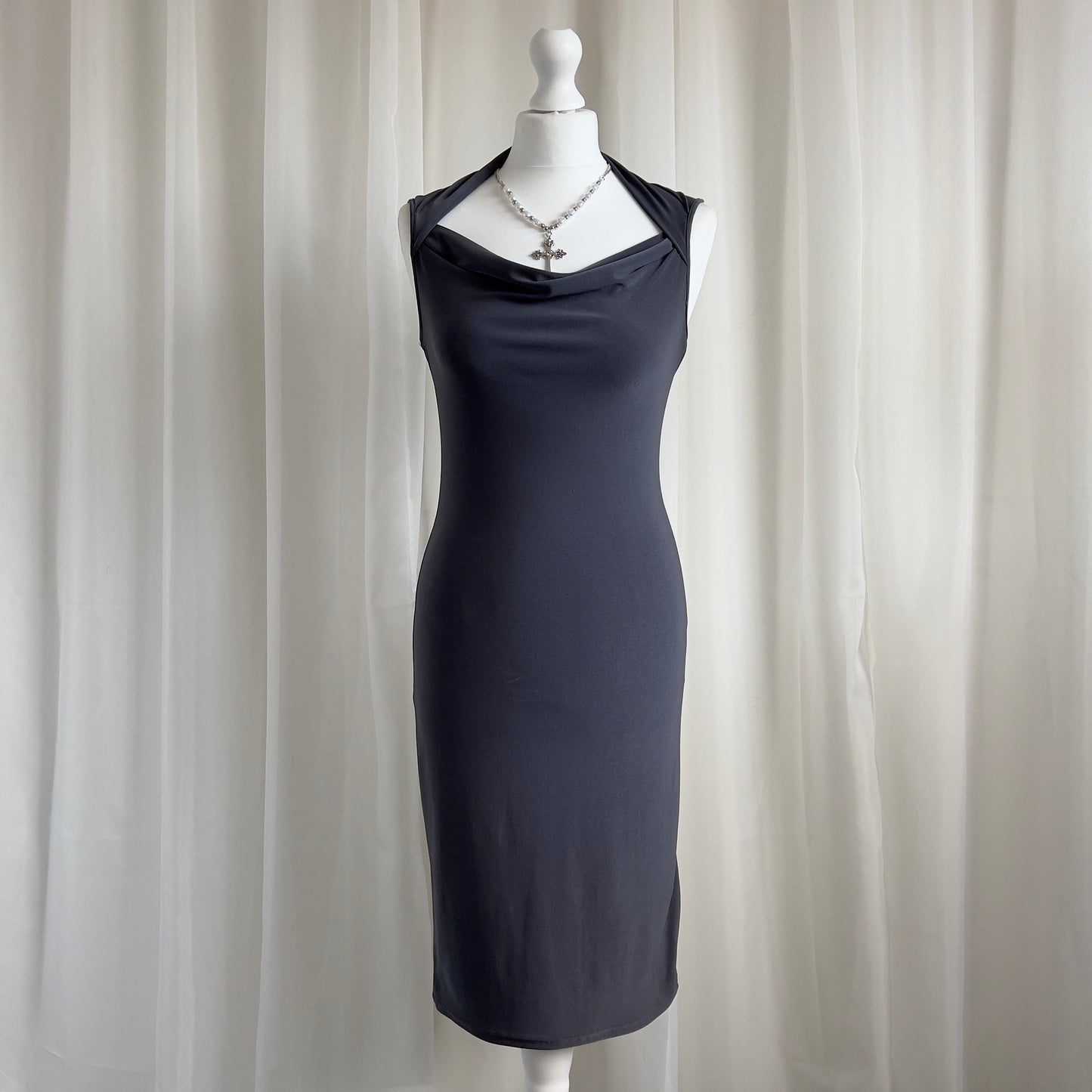 90s Cowl Neck Midi Dress - Size M