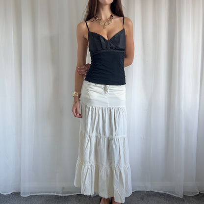 90s Tiered Maxi Skirt - Size S