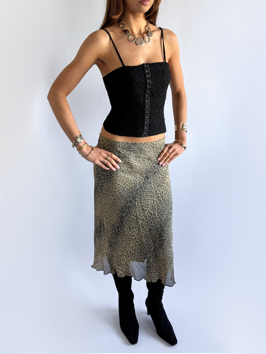 Leopard Midi Skirt - Size M