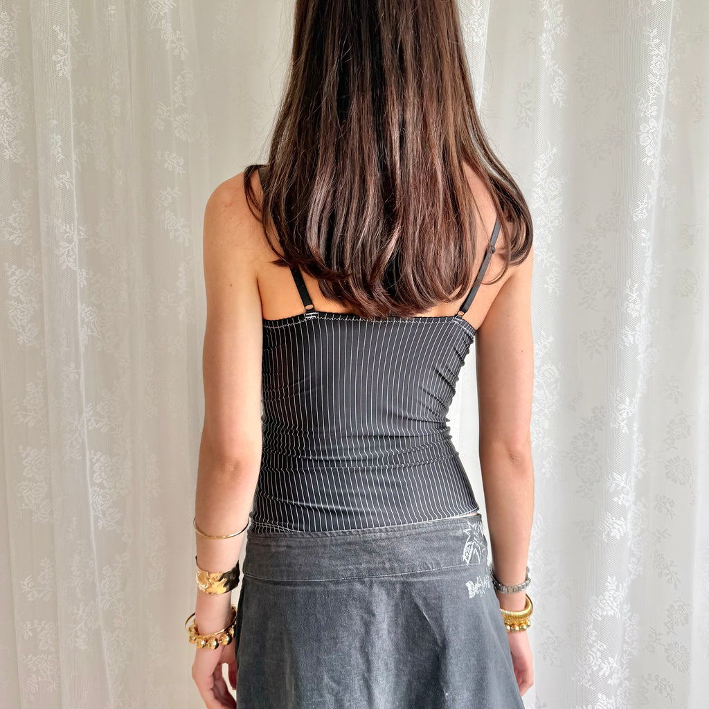 Pinstripe Lace Cami - Size M