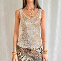 Silk Sequin Cami - Size S