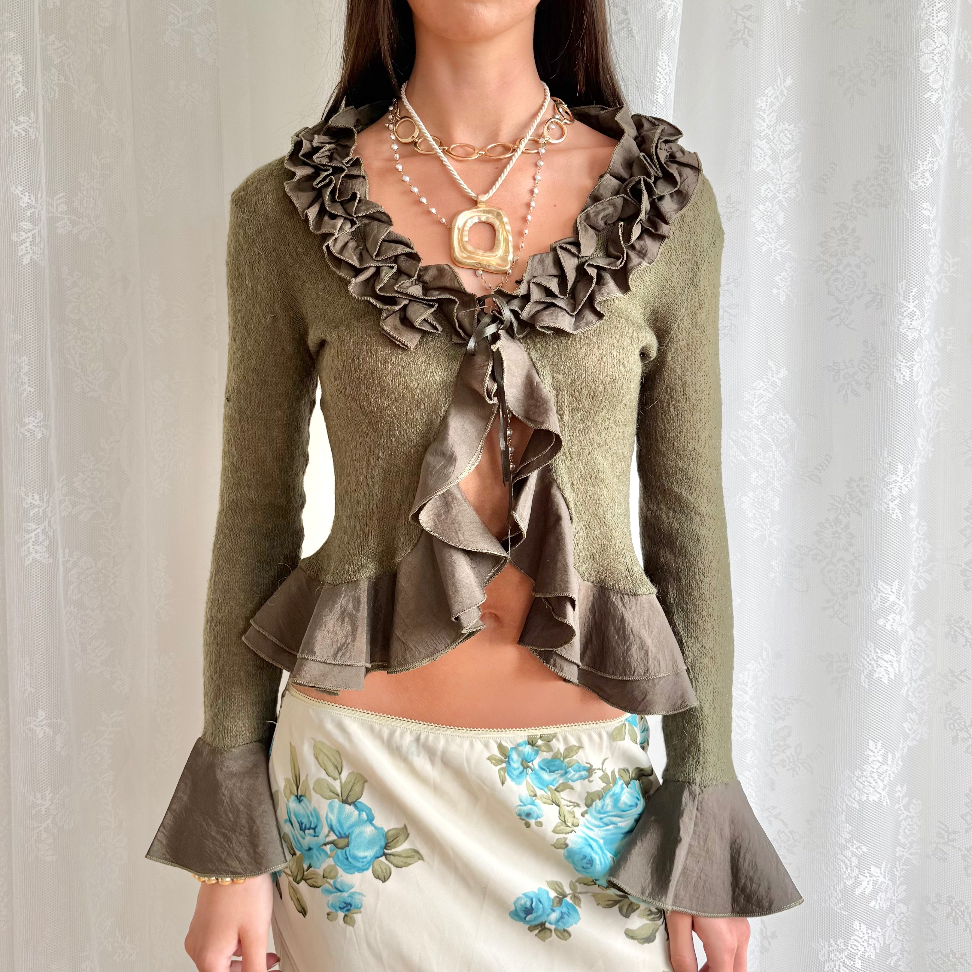 Knit Tie Cardigan - Size S