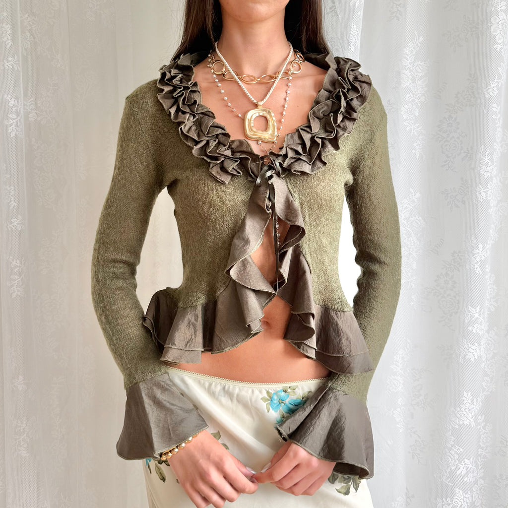 Knit Tie Cardigan - Size S