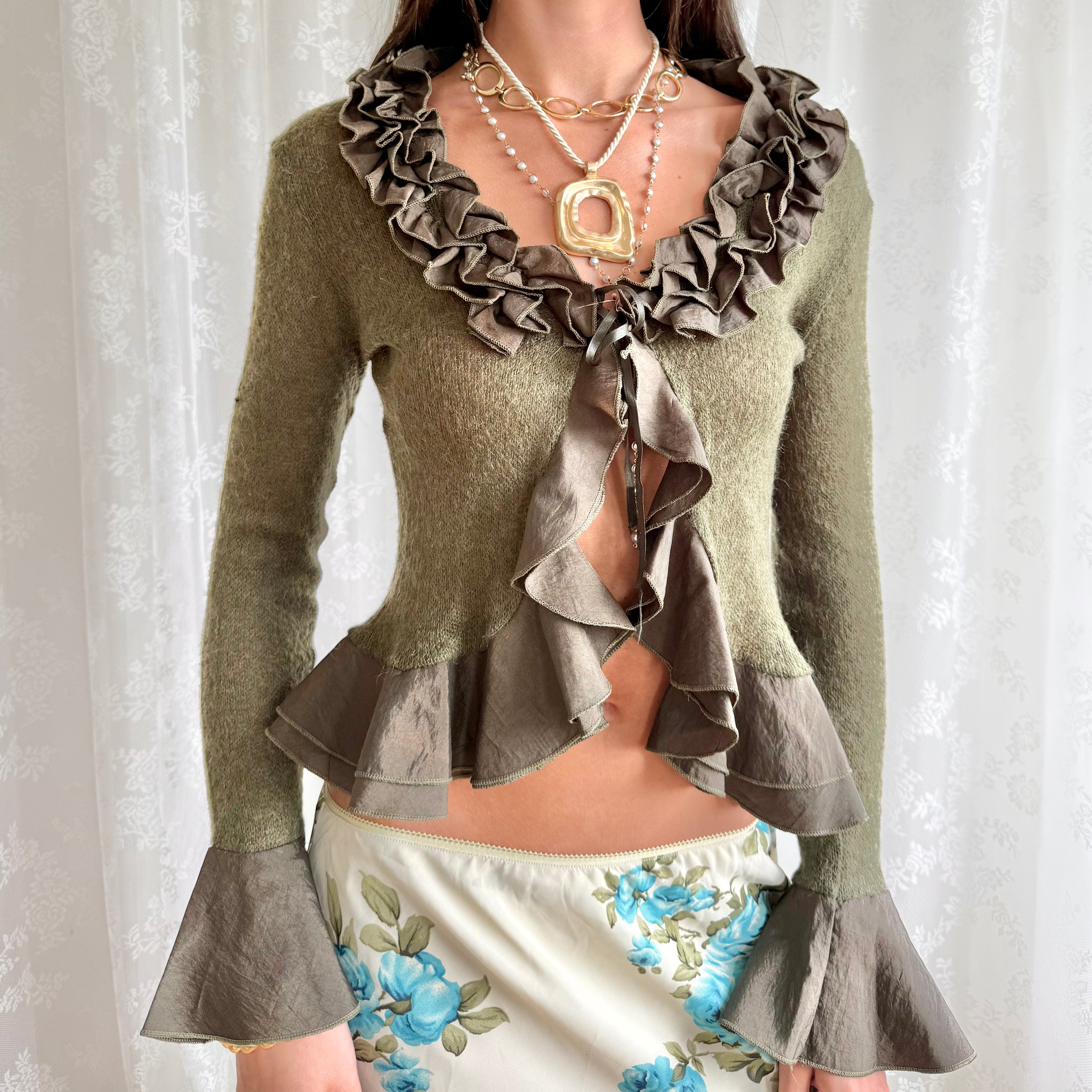 Knit Tie Cardigan - Size S