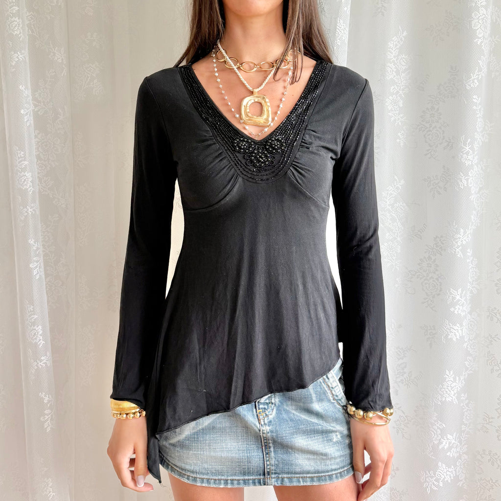 Asymmetric Long Sleeve Top - Size M