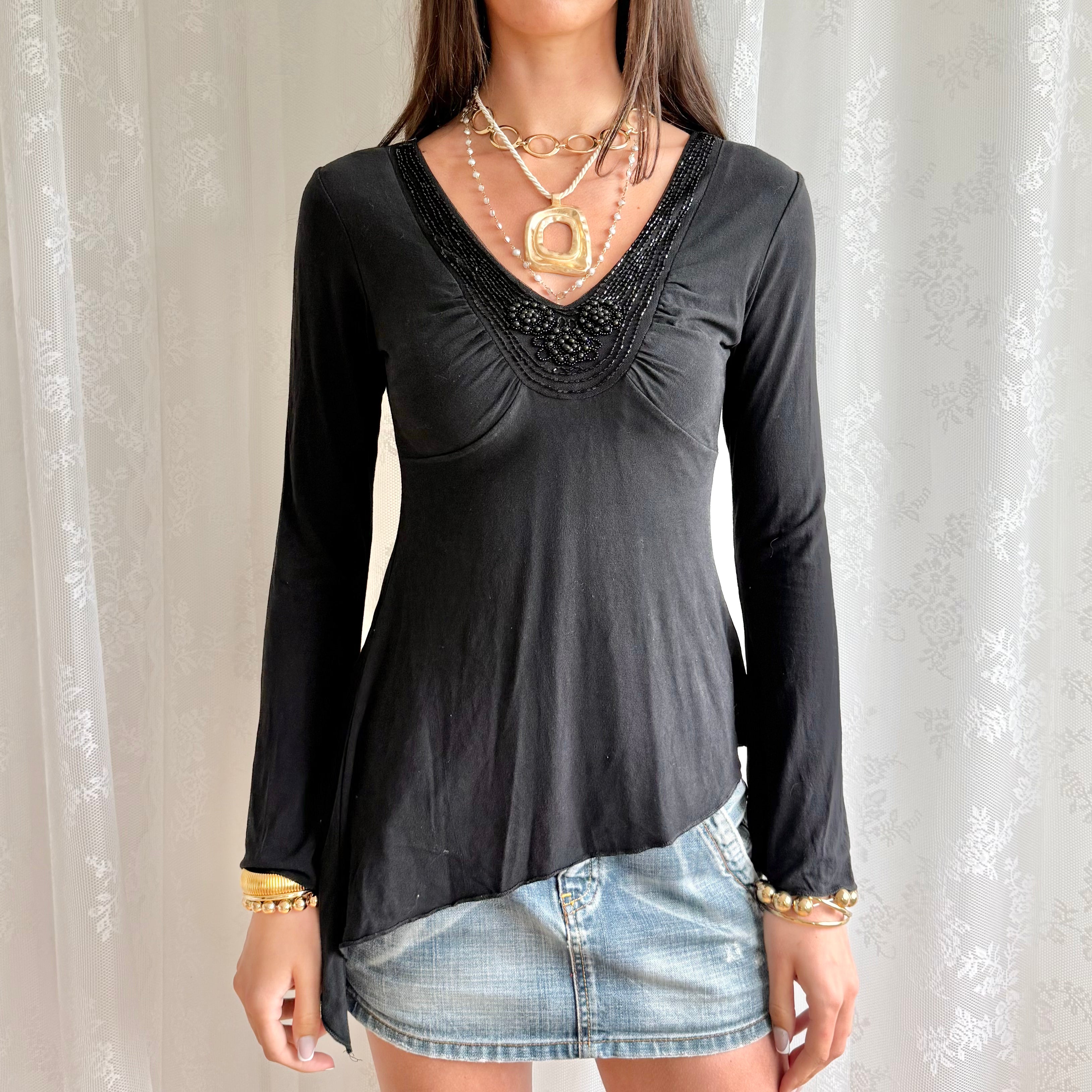 Asymmetric Long Sleeve Top - Size M