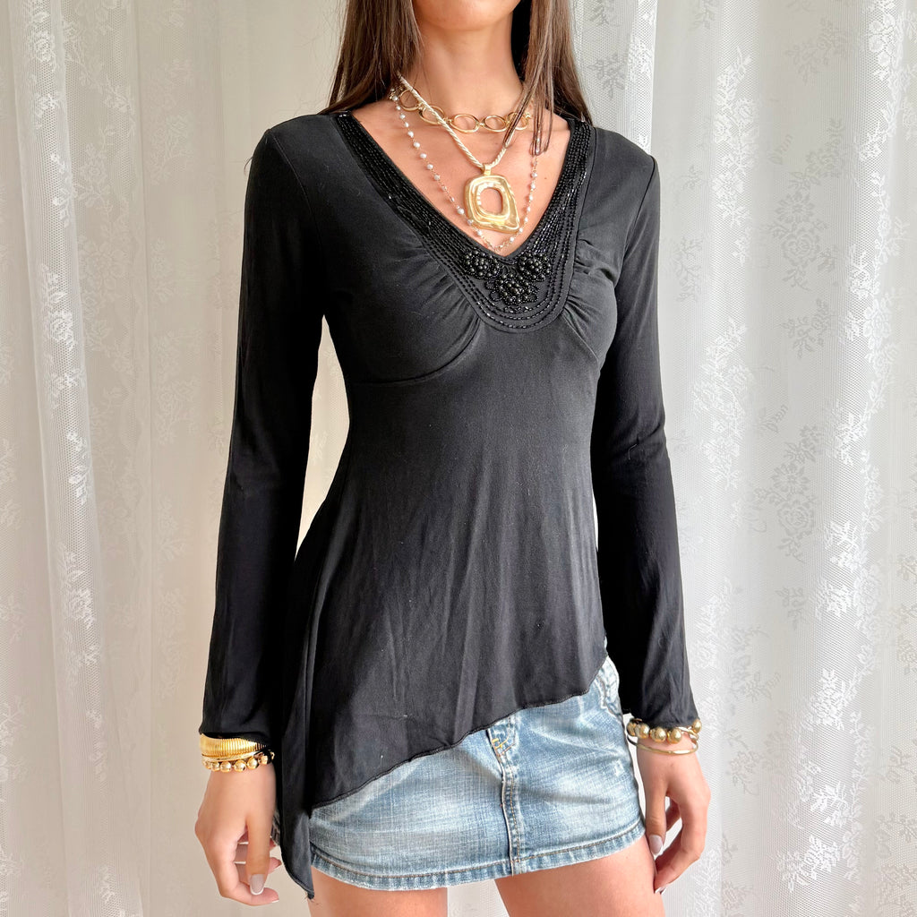 Asymmetric Long Sleeve Top - Size M