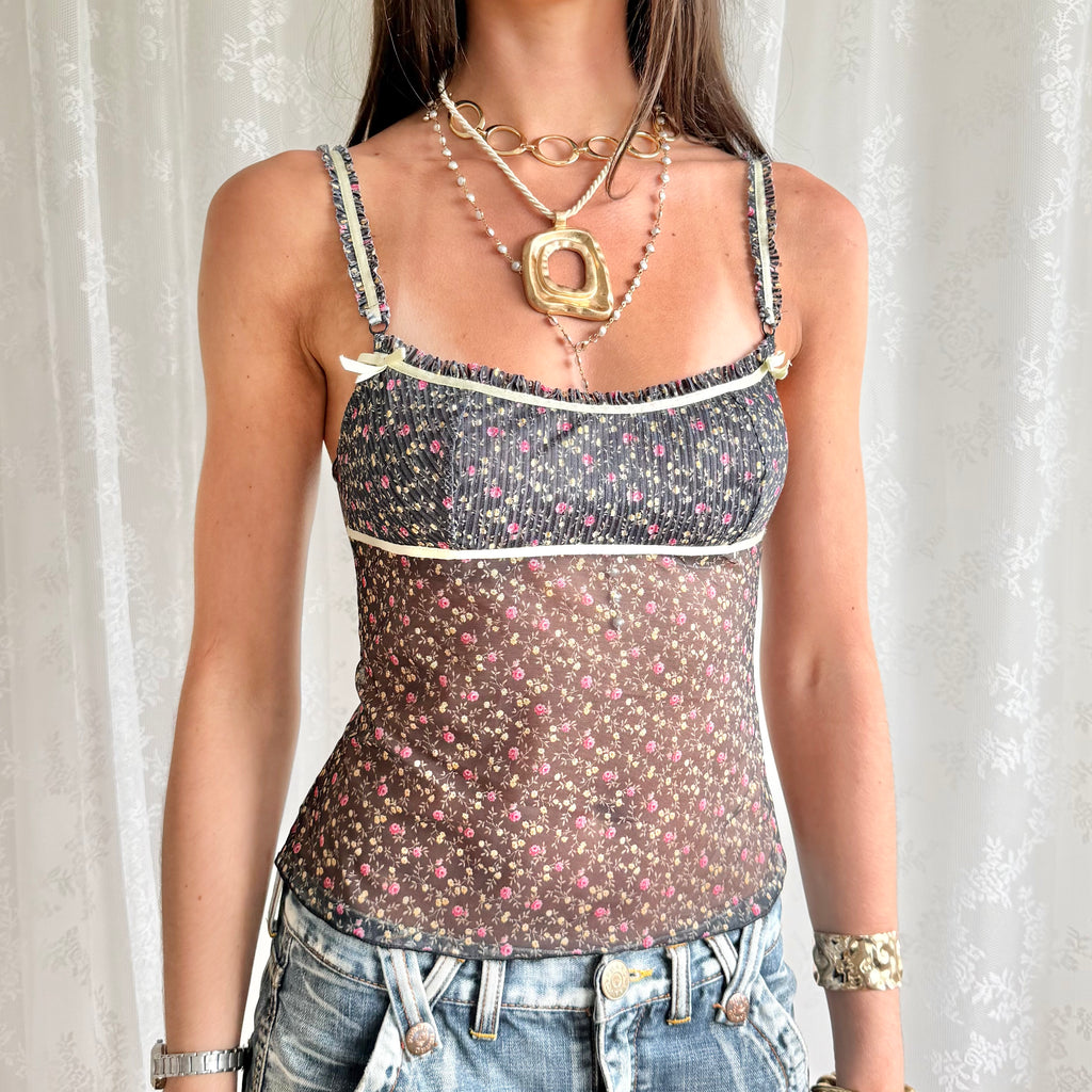 Floral Mesh Cami - Size S