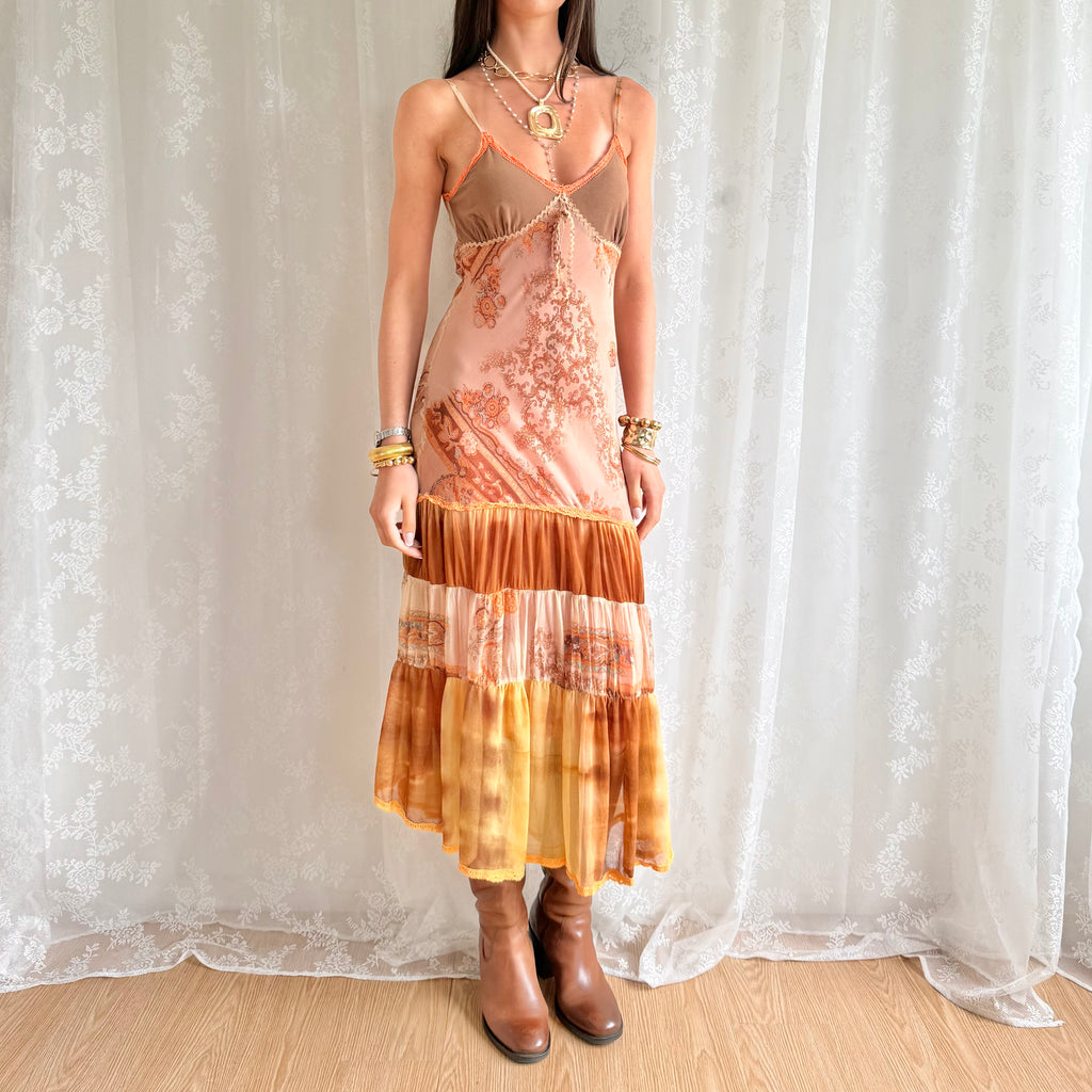 Patterned Midi Dress - Size M